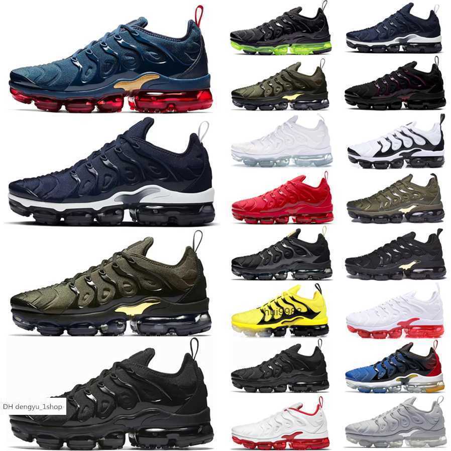 

Running Shoes Sports Trainers Sneakers Triple Black Cherry Cool Grey Neon Olive Pure Platinum Dark Blue Tn Plus For Men Big Size air NKS, # 5