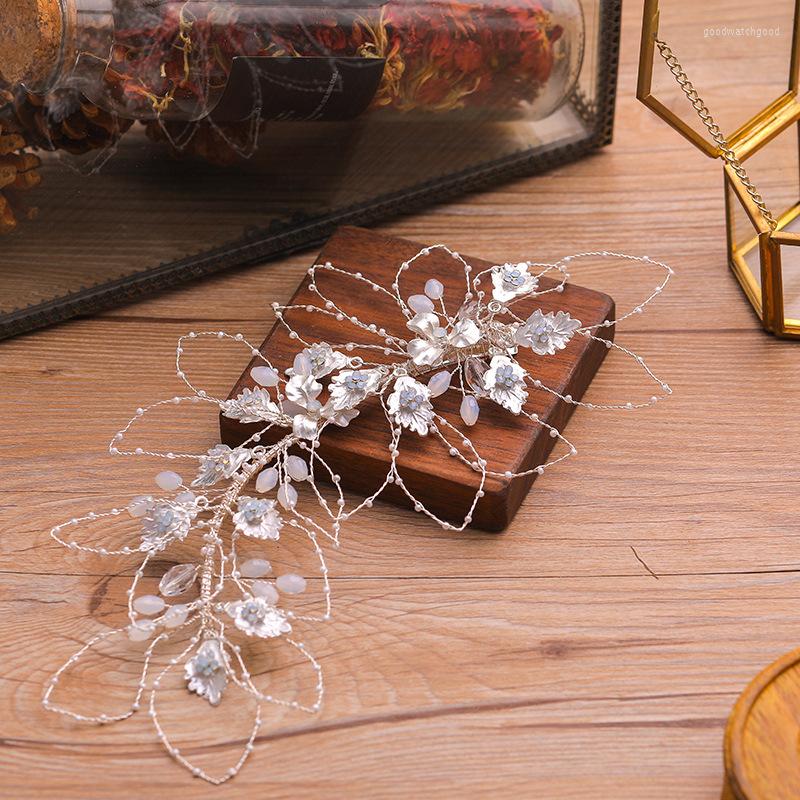 

Headpieces Crystal Leaf Bridal Headband Hand-woven Wedding Accessories