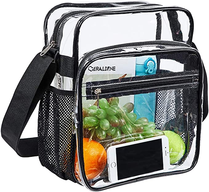 

The Clear Bag Stadium Approved Transparent Crossbody Messenger Shoulder Bag with Adjustable Strap for Concerts Sports Events