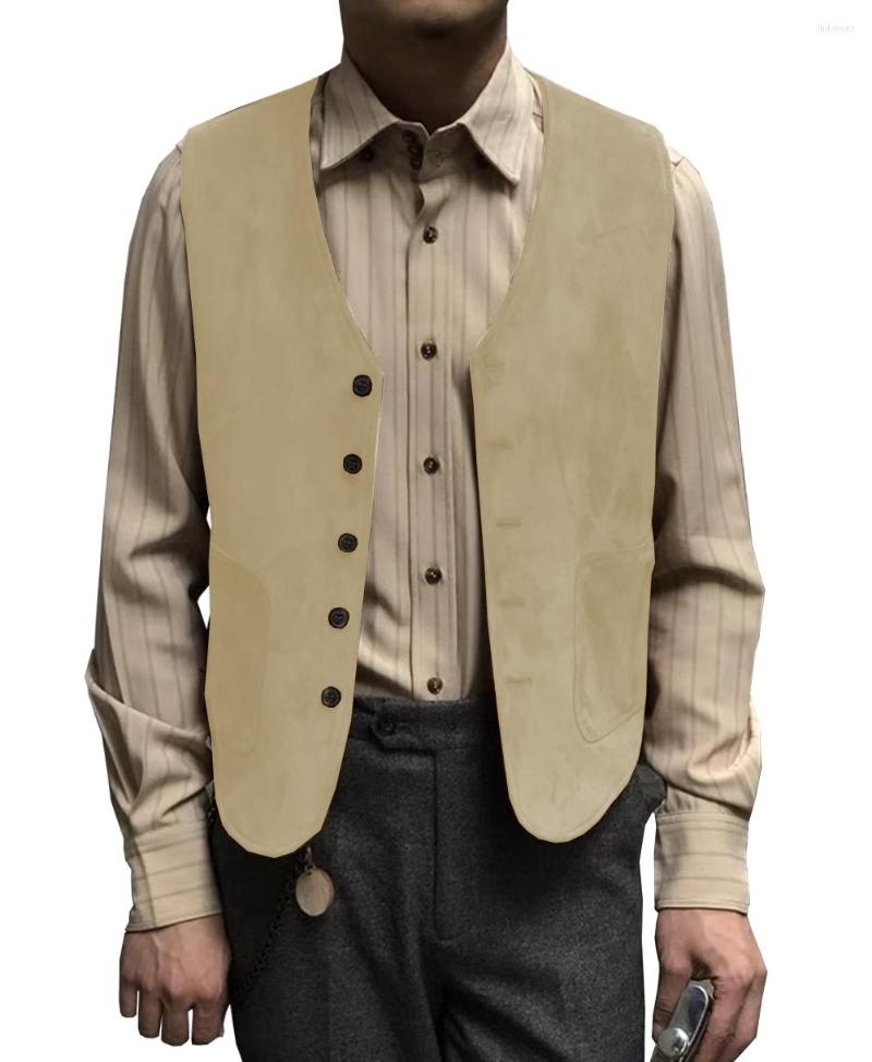 

Men' Vests Men' Business Suit Vest For Suede Regular Fit Waistcoat Multiple Colour, Black