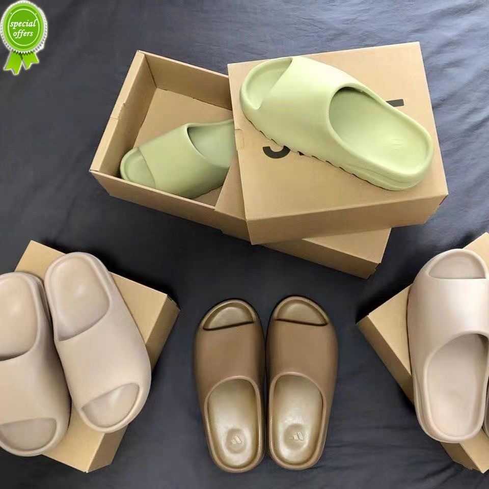 

Slides Sandals Sneakers Shoes Foam Runner Slippers Designer Beach Fashion Trainersgraffiti Bone White Resin Desert Sand With Box, Dark grey