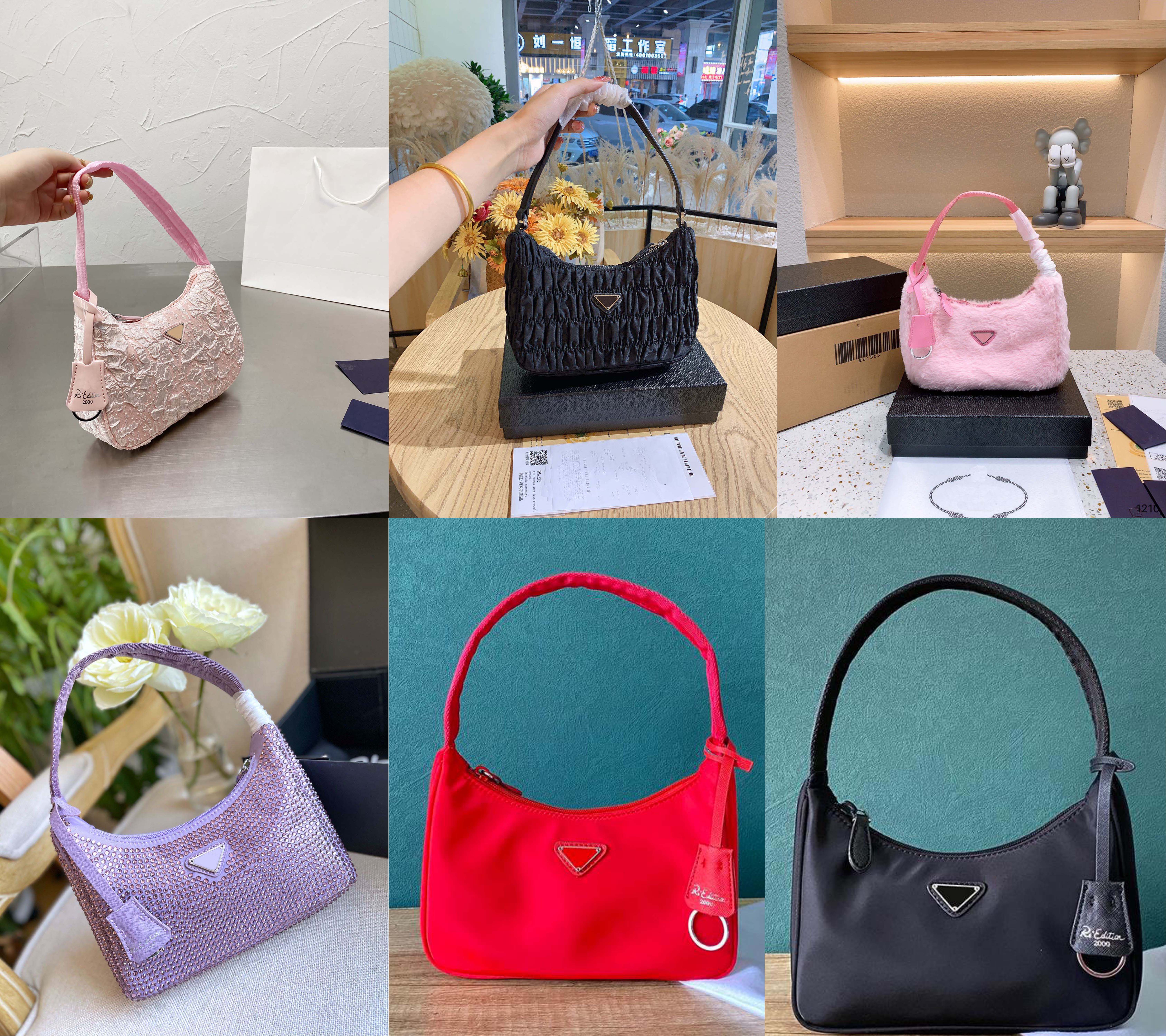 

Luxurys Designers Nylon Hobo Handbags Axillary Package Shoulder Bags Diamonds Wallet Women Fuzzy Crossbody Bag Hobos Purses, Make up the difference