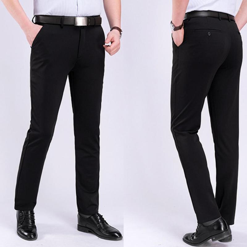 

Men's Suits Men's & Blazers Suit Pants Men Fashion Solid Color Stretchy Dress Formal Social Business Wedding Trousers Slim Casual Male, Navy blue