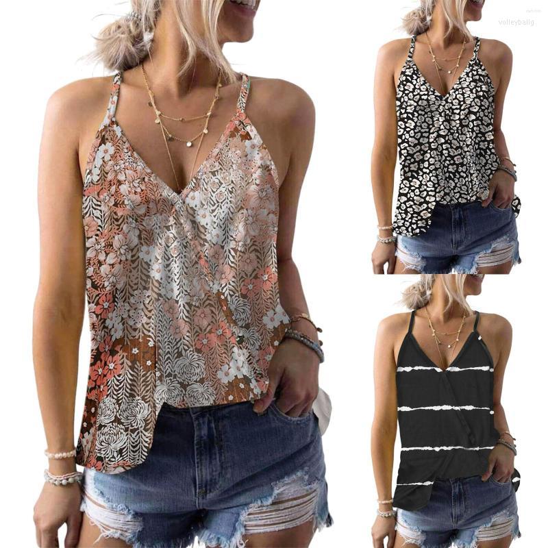 

Women's Tanks Women's Black Cute Top Women Summer V Neck Boho Floral Print Tank Tops Casual Sleeveless Shirts Camis Brown For Plus Size, Dark gray
