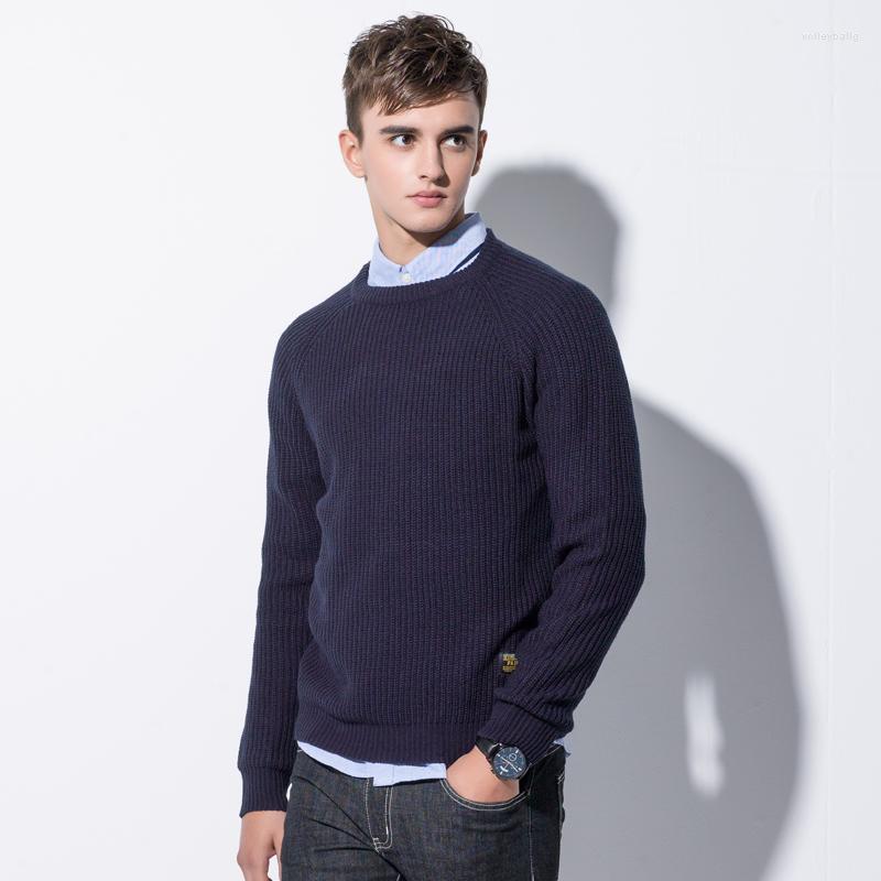 

Men's Sweaters Christmas Thick Warm Pullover Mens Casual Solid O-neck Sweater Men Clothing 2022 Autumn Winter Knitwear Pull Homme, Blue