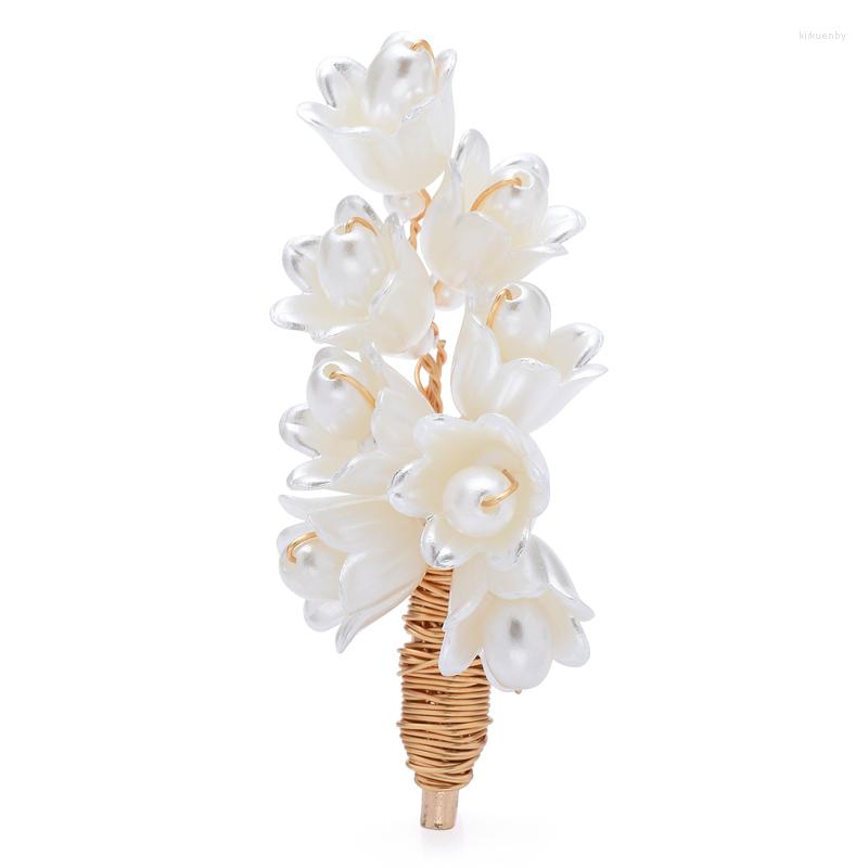 

Brooches Wuli&baby Handmade Valley Lily Flower For Women Unisex 2-color Party Office Brooch Pin Gifts