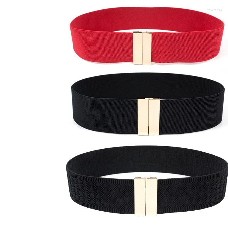

Belts Elegant Women Lady Girls Black Buckle Red Wide Stretch Elastic Corset Dress Waist Belt Waistband Apparel Accessories BL399
