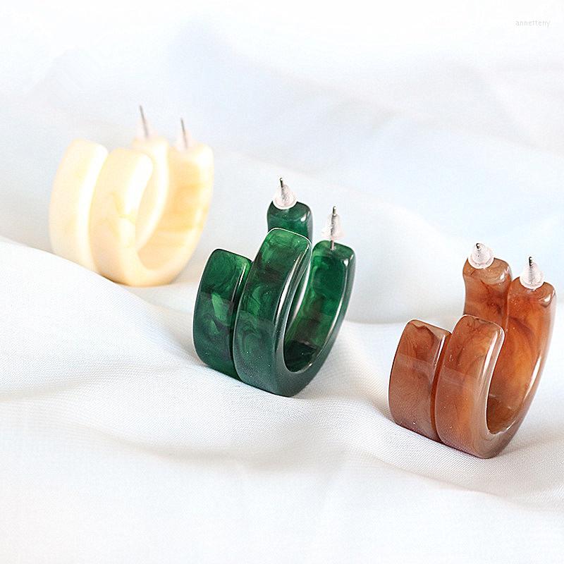 

Hoop Earrings UJBOX Korean Exaggerated Round Acrylic Multi Color Acetic Acid Geometric Circle E004