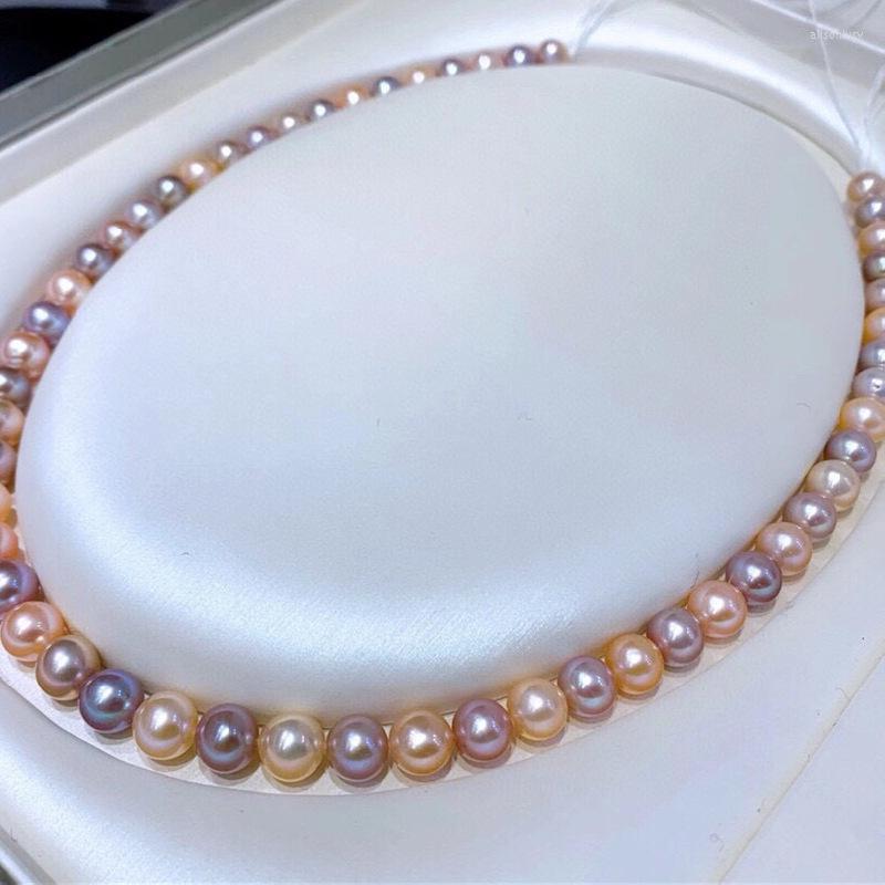 

Chains Huge Charming 18"10-11mm Natural South Sea Genuine Purple Pink Round Pearl Necklace Women Jewelry