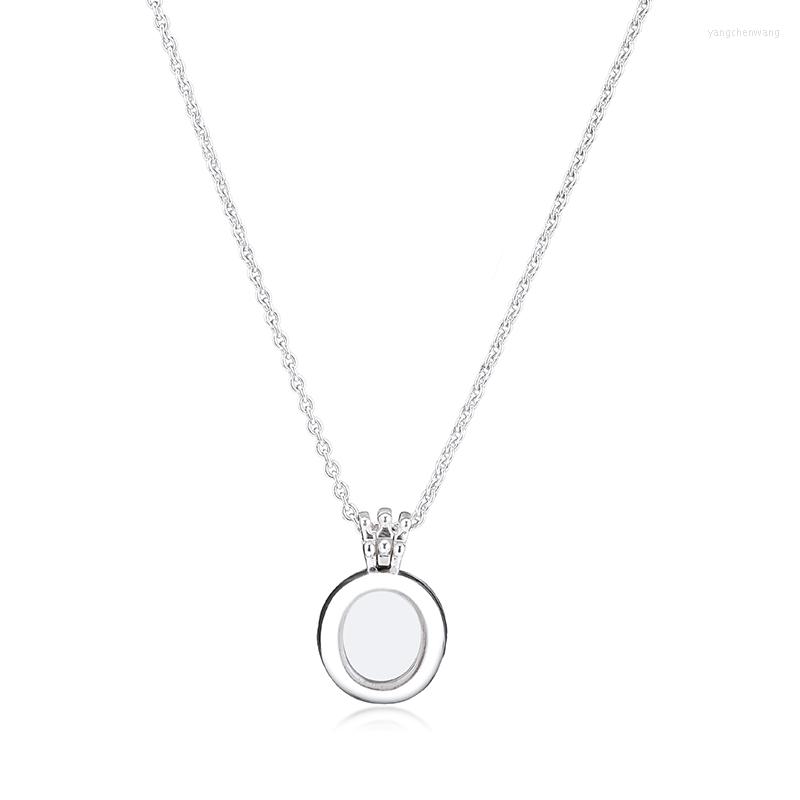 

Chains QANDOCCI 925 Sterling-Silver-Jewelry Floating Locket Crown O Necklaces Pendants