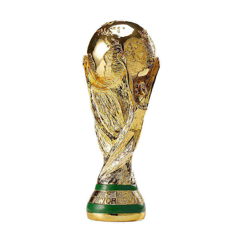 

36CM Golden Figurines World Cup Football Champion Souvenir Mascot World Cup Toy Resin Recuerdos De La Copa Del Mundo Ornaments H220408
