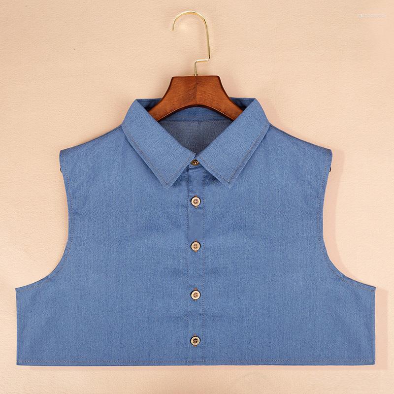 

Bow Ties High Quality Fashion Casual Men's Fake Collar Shirt Blue Cotton 2022 Designer Brand Male Business Formal Removable False