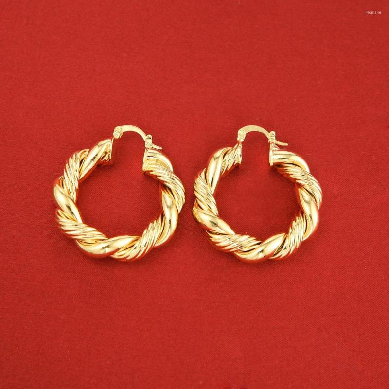 

Hoop Earrings Two Colors Gold African Ethiopian Arab Twist Earring Jewelry For Women