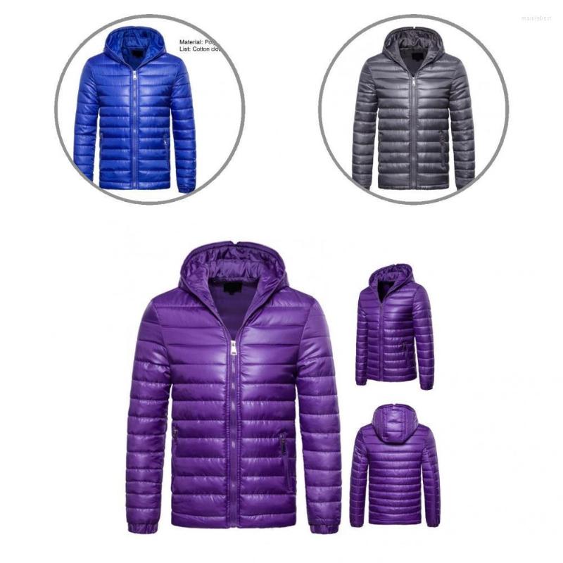 

Men's Down Great Thicken Winter Jacket Wtth Hat Coat Zipper Warm, Blue