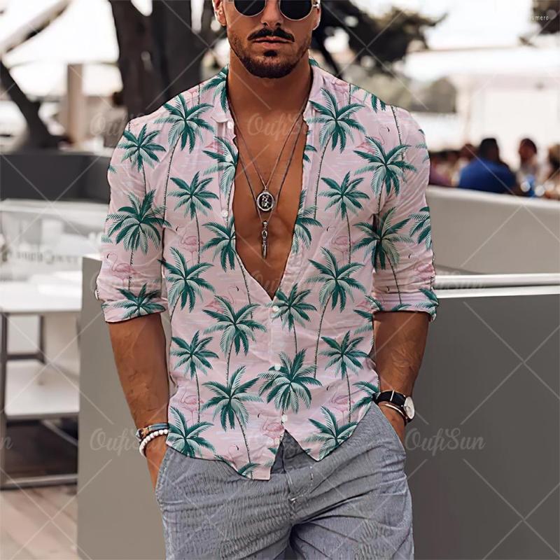 

Men's Casual Shirts 2022 3d Coconut Tree Print Hawaiian Streetwear Male Clothes Loose Tops Shirt Men Men's Long Sleeve Lapel, Ofsx-01884