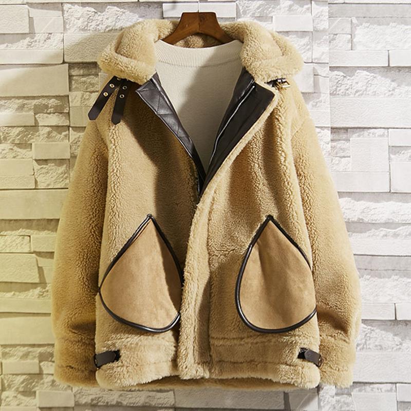 

Women' Fur Korean Fashion Woman Faux Coats Female Fleece Jackets Winter Warm Lamb Wool For Women Japanese Girls Streetwear, Picture shown