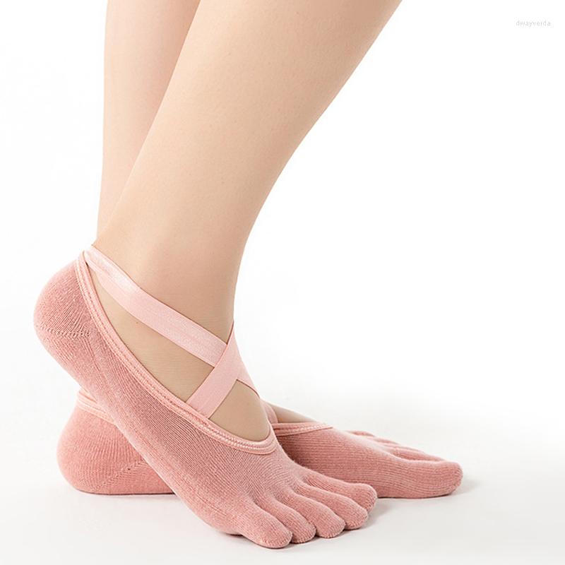 

Athletic Socks 1 Pair Women Pilates Yoga Anti-slip Backless Silicone Non-slip Ladies Breathable Ballet Dance Gym, Black-b