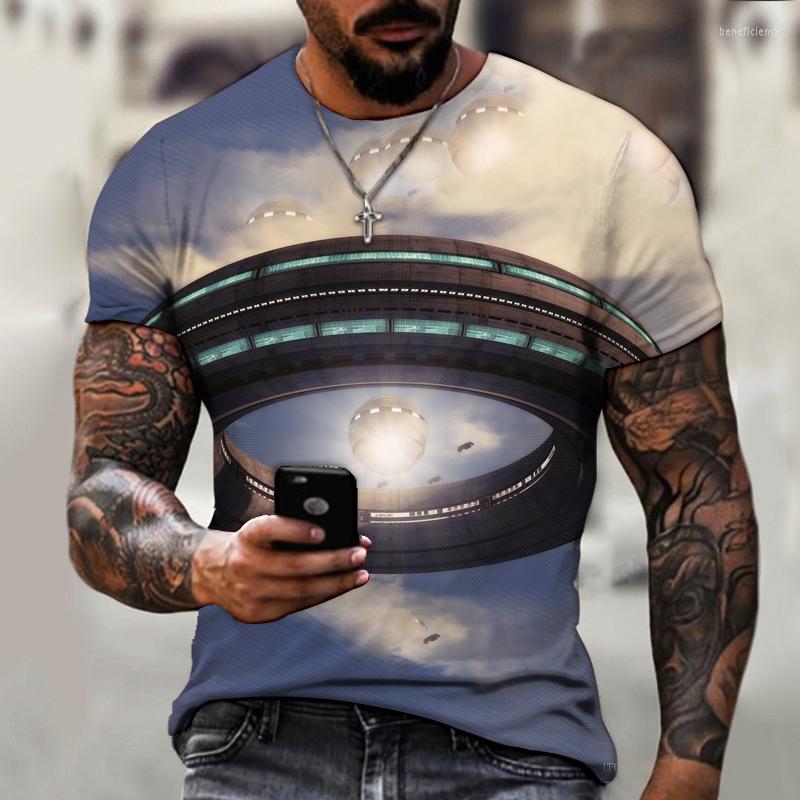 

Men's T Shirts Summer Fun Classic Retro Harajuku Sci-fi O-neck T-shirt Fashion Funny Oversized Street All-match Comfortable Clothing, Ufo029