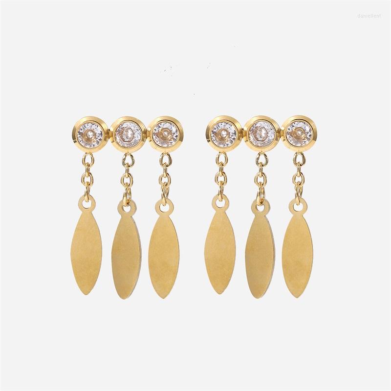 

Stud Earrings 2022 Stainless Steel For Droplet Flake Drop Pvd Gold Stylish Jewelry Waterproof Daily