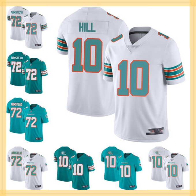 

Jersey Custom Men women youth Miami''Dolphins''72 Terron Armstead 10 Tyreek Hill White green Throwback Limited Stitched