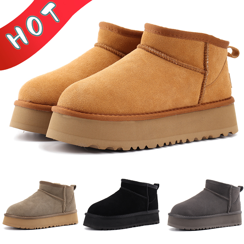 

Women Snow boots shoes Designer Classic ultra mini platform booties winter plush Ankle boot fur Sheepskin Suede short sneaker luxury men womens keep warm sneakers, Bubble wrap packaging