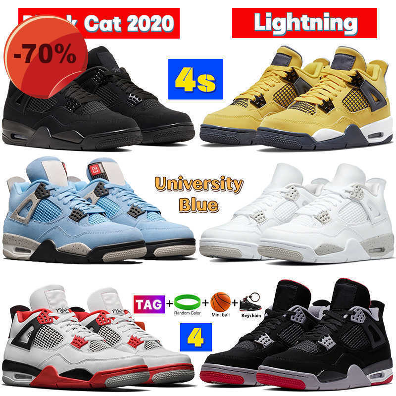 

4S 4 Basketball Shoes Men Sneakers Women Trainers University Blue Black Cat White Oreo Tour Yellow Bred Fire Red Shimmer Pure Money Metallic, #3- black cat