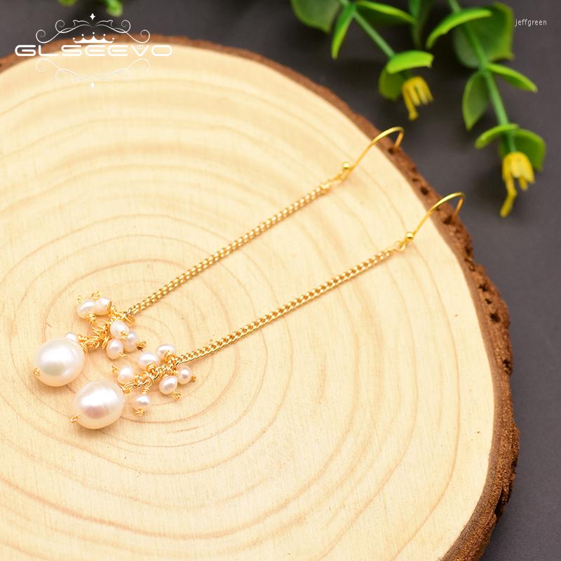 

Dangle Earrings XlentAg Fresh Water Pearl Long Drop For Women Minimalist Jewelry Brincos Para As Mulheres GE0776