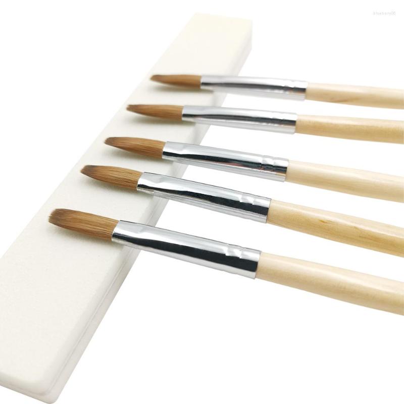 

Nail Art Kits Kolinsky Manicure Brush #12 Large Flat Head Wooden Handle UV Gel Extension Pen Polish Seamless