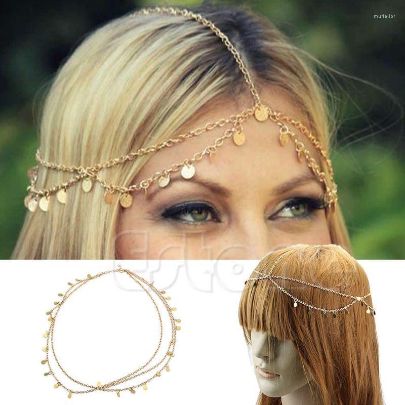 

Hair Clips Bohemian Fashion Women Metal Head Chain Jewelry Headband Piece Band