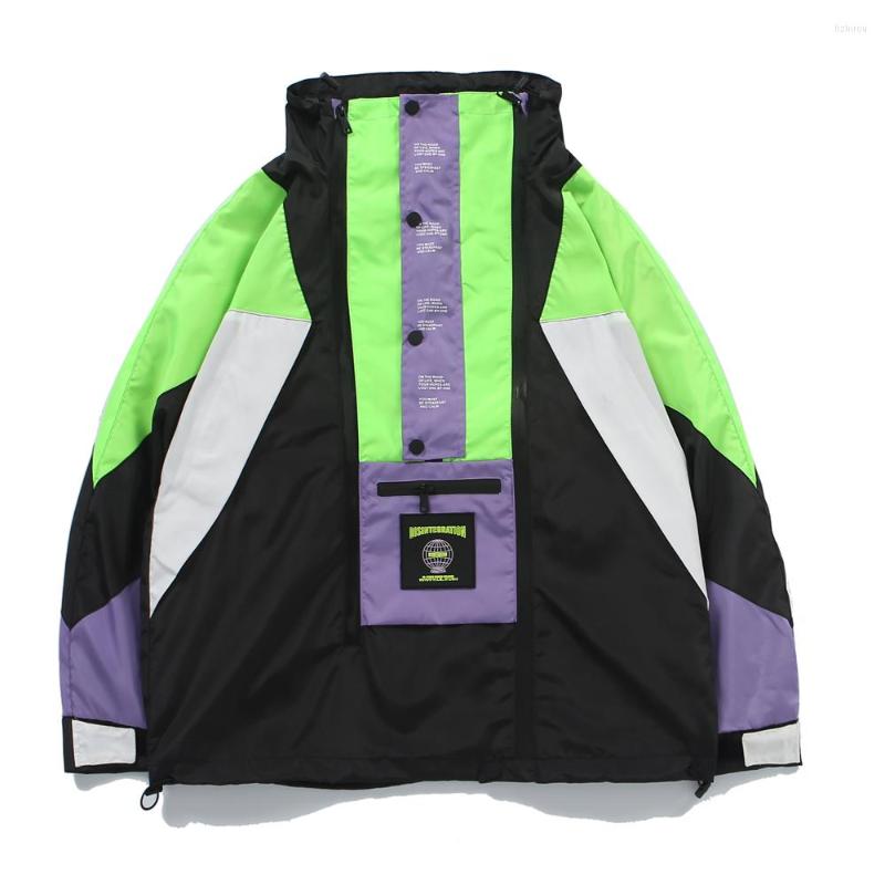 

Women' Trench Coats 2022 Women Fashion Spring Sport Coat Turtleneck Patchwork Windbreaker Streetwear Korean Techwear Outdoor Camp Clothes, Blue