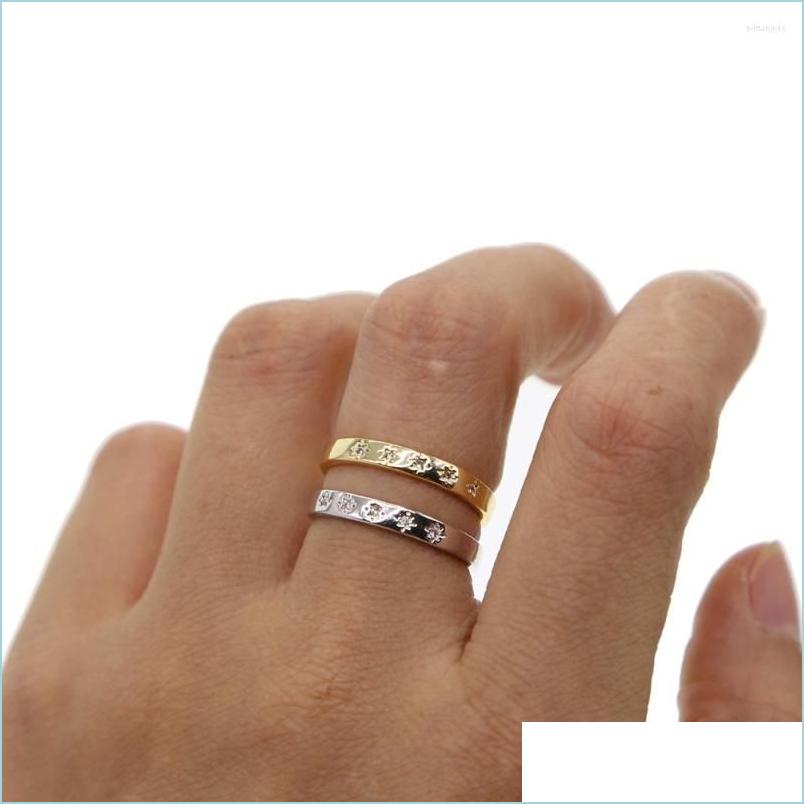 

Wedding Rings Wedding Rings Arrival Fashion Polished Flower Pattern Concise Classic Design In Jewerly Ring Sier Color Wholesale Drop Dh5Wt