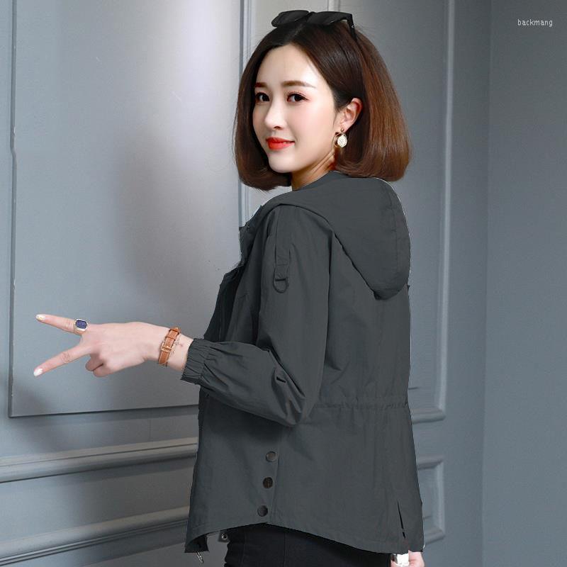 

Women's Trench Coats Spring Autumn Jacket Loose Women's Coat Fashion Windbreaker Overcoat Hooded Lady Casual Female Outwear T33, Pink