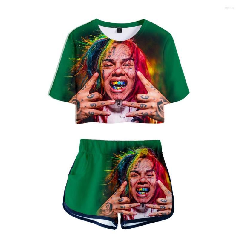 

Men's T Shirts 6IX9INE Two-piece Sets Women Sexy Summer Short Pants Suit Casual Girls Cool Tops &, Yh05yh06