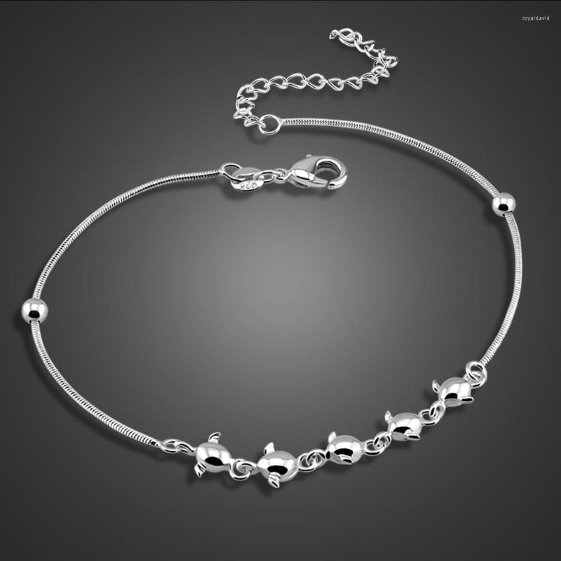 

Anklets 925 Sterling Silver Angel Eggs Snake Chain Foot Jewelry Summer Beach On Ankle Bracelets For Women Leg