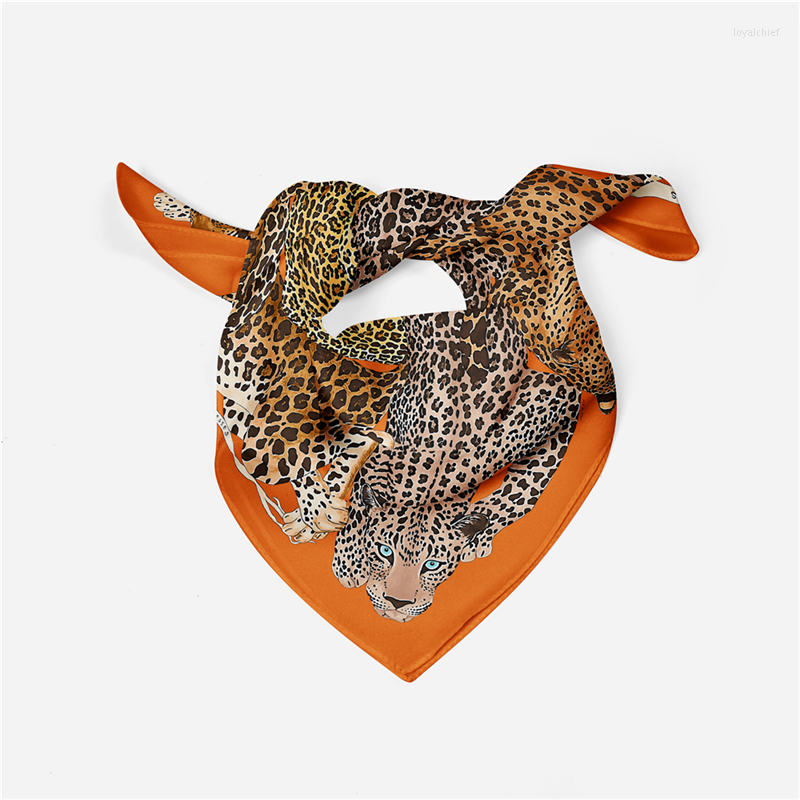

Scarves Fashion Small Square Scarf Leopard Women Shawl Foulard Lady Hair Tie 53cm Neck Kerchief Bandana Animal Pattern