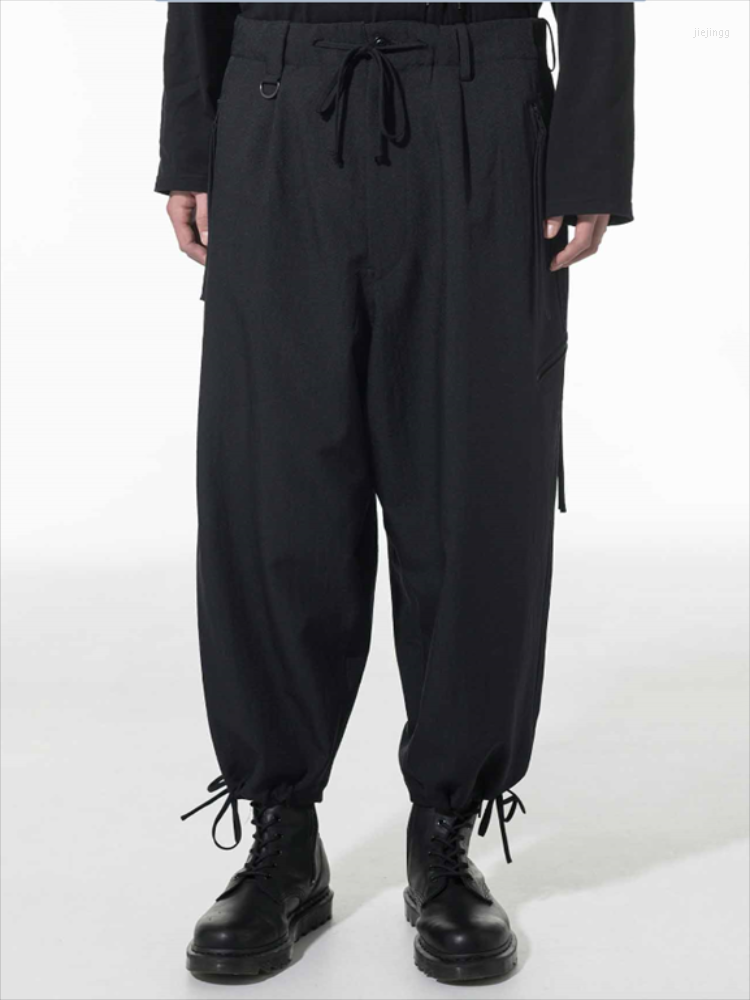 

Men' Pants Spring And Autumn Fashion Men' Trousers Solid Color Comfortable Casual Handsome Loose Sports Elastic Waist, Black