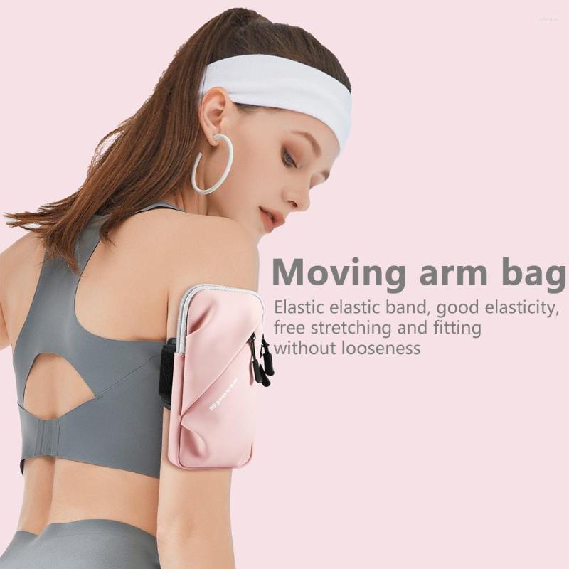 

Outdoor Bags Universal Armband Bag Case Adjustable Unisex Sports Breathable Mesh Running For 6.7 Inch Phone Apple, Pink color
