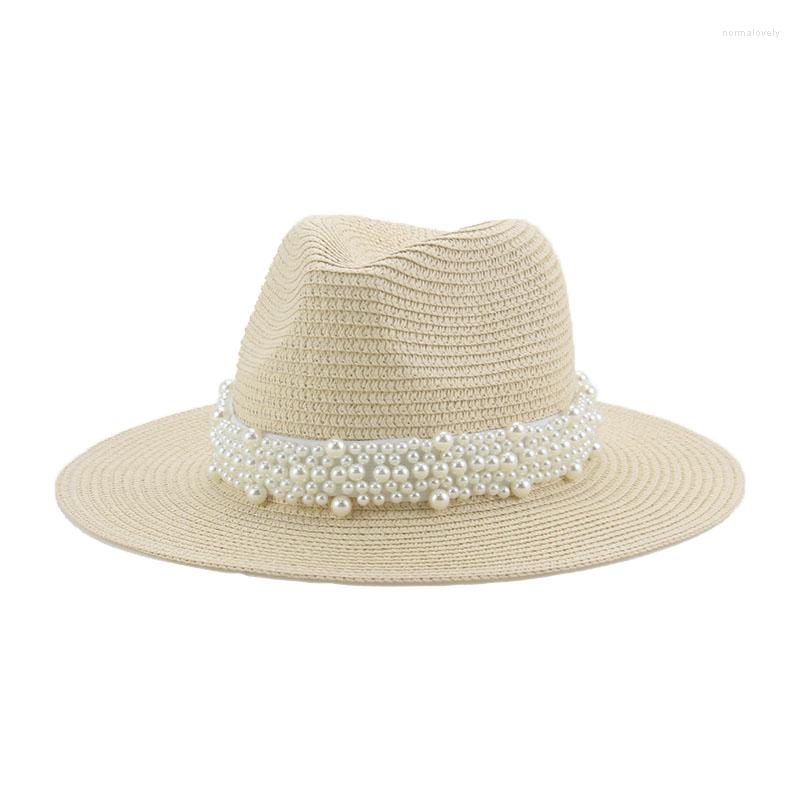 

Berets Sun Hats Women Men Summer Spring Round Top Pearl Straw Outdoor Beach Protective Sombreros De Mujer, 7.5cm-pink