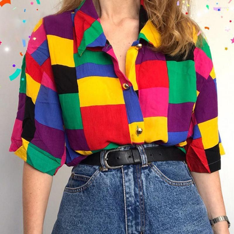 

Women' Blouses Lightweight Charming Classic Plaid Print Retro Casual Shirt Versatile Vintage Long Sleeves Female Clothing, Red