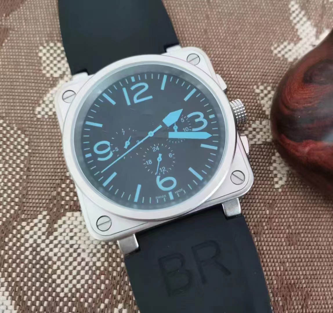 

2022 Men's Luxury Quartz Watch Business Leisure Multi functional Running Second Timepiece Waterproof Tape Watches, B0001