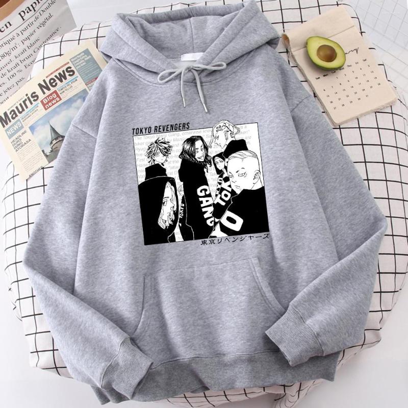 

Men' Hoodies Tokyo Revengers Printed Japan Anime Men Punk Street Men' Sweatshirts Loose Fashion Pullovers For Mens Rock Clothing, Beige