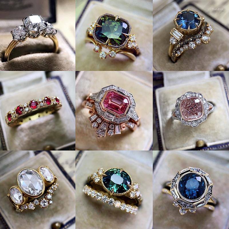 

Wedding Rings Luxury Zircon For Women Exquisite Party Engagement Female BrilliantStone Ring Fashion Jewelry Gift