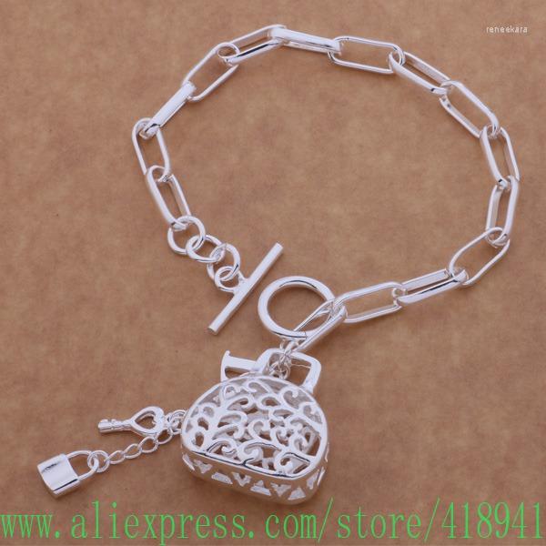 

Link Bracelets Silver Plated Bracelet Fashion Jewelry Hollow Out Package /eaaamrha Bbcajsja AH103
