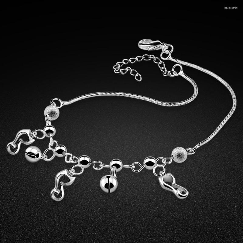 

Anklets Summer Jewelry Women's Silver Anklet 925 Sterling Ankle Bracelet Cool Sandals Beach Party Accessories Pulseira