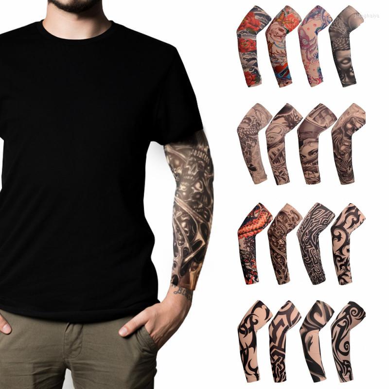 

Knee Pads TOKUYI 1pcs Cooling Tattoo Arm Cover Sun Protection Sleeve Anti-UV Fishing Cycling Outdoor Sport Ice Sleeves Long, 05