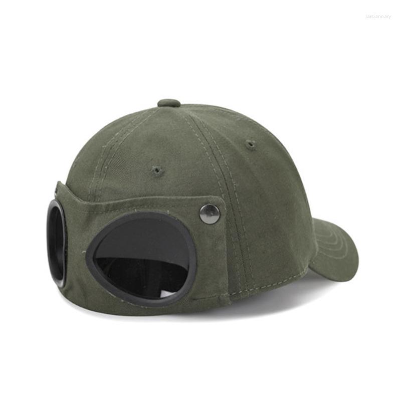 

Ball Caps Adult Novelty Glasses Goggles Baseball 2 In 1 Harajuku Hip Hop Vintage Sunglasses Outdoor Sunscreen Peaked Hat, Black