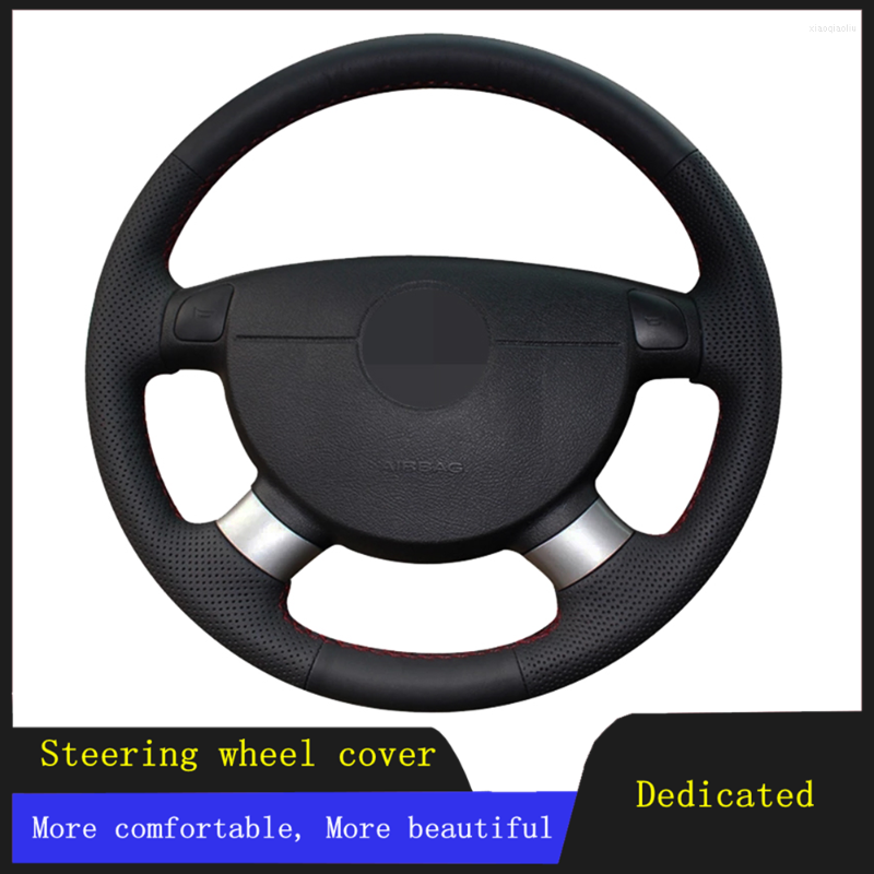 

Steering Wheel Covers DIY Car Cover Black Hand-stitched Genuine Leather For Vel Satis 2001-2005 Trafic 2012 Laguna 2001-2007