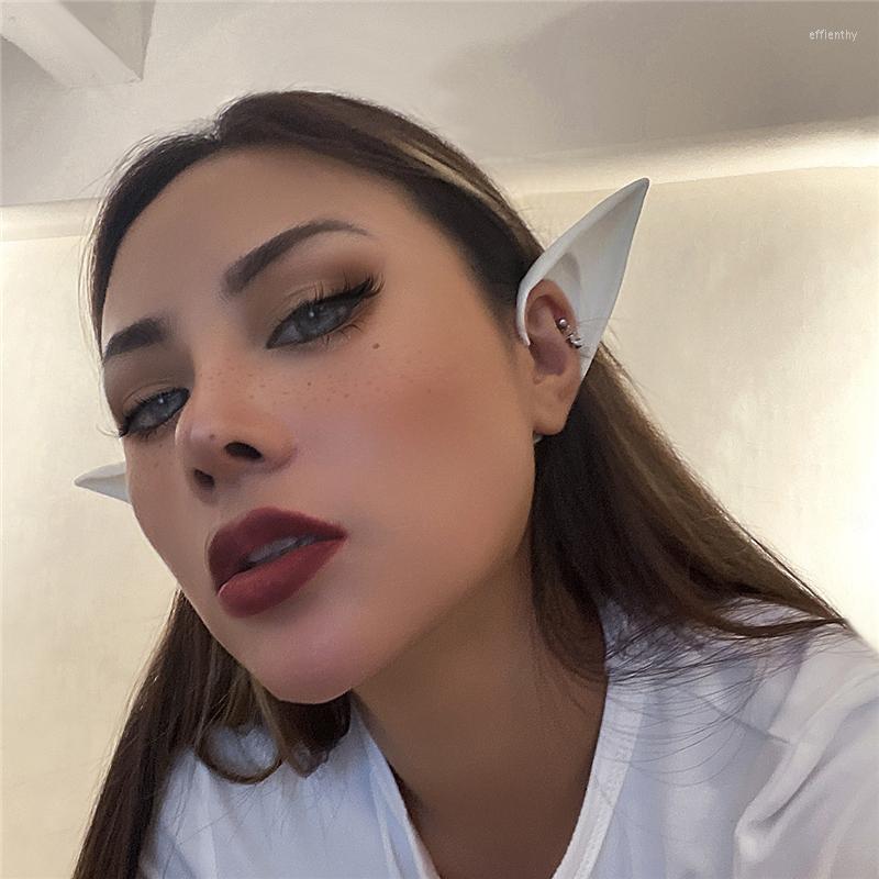 

Backs Earrings Creative Silicone Halloween Funny Elf Female Simple Ins Color Sweet Cool Hip Hop Fake Pierced Ear Hook Clip Jewelry
