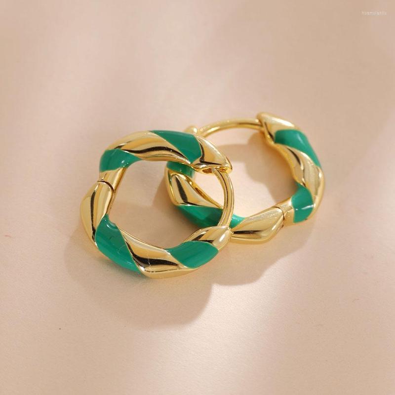 

Hoop Earrings 925 Sterling Silver Enamel Twisted For Women 18K Gold Plated Simple Jewelry Accessories 2022