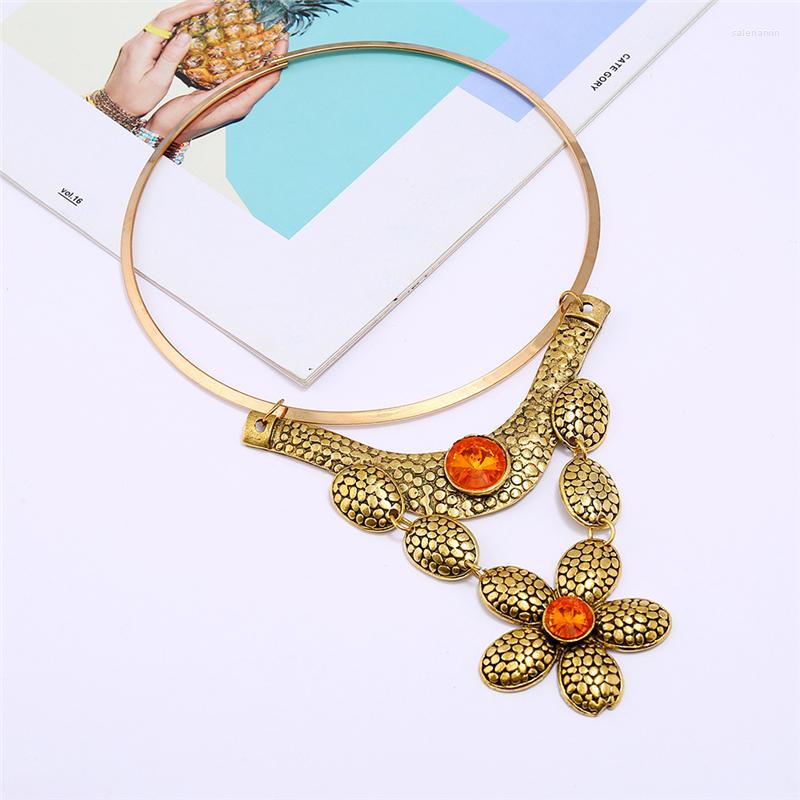 

Chains LZHLQ Female Metal Necklaces Ethnic Statement Necklace Women Jewelry